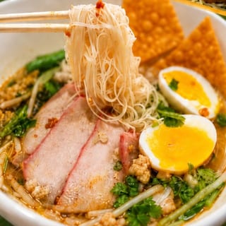 SukoThai Noodle Soup With BBQ Pork