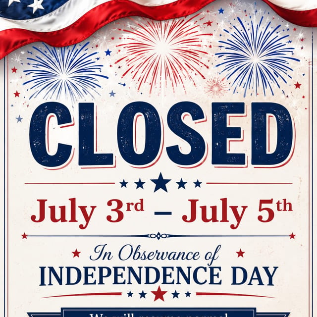 Holiday Closure_Independece Day